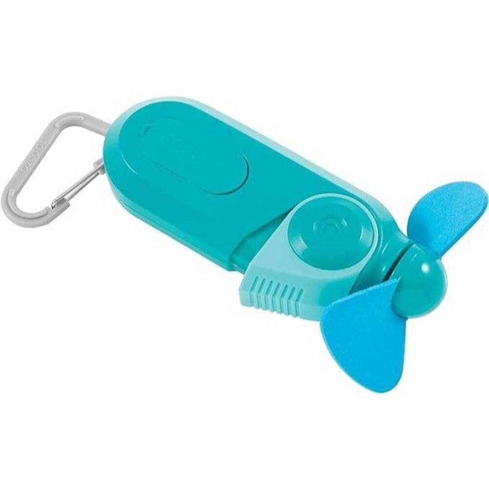 O2COOL  Portable Pocket Size Battery Powered Cooling Misting Fan Blue and Aqua